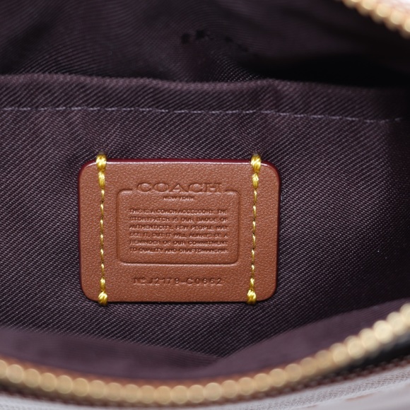 New Coach Kitt Horse and Carriage Jacquard and Leather Crossbody Bag Amber - Picture 12 of 13